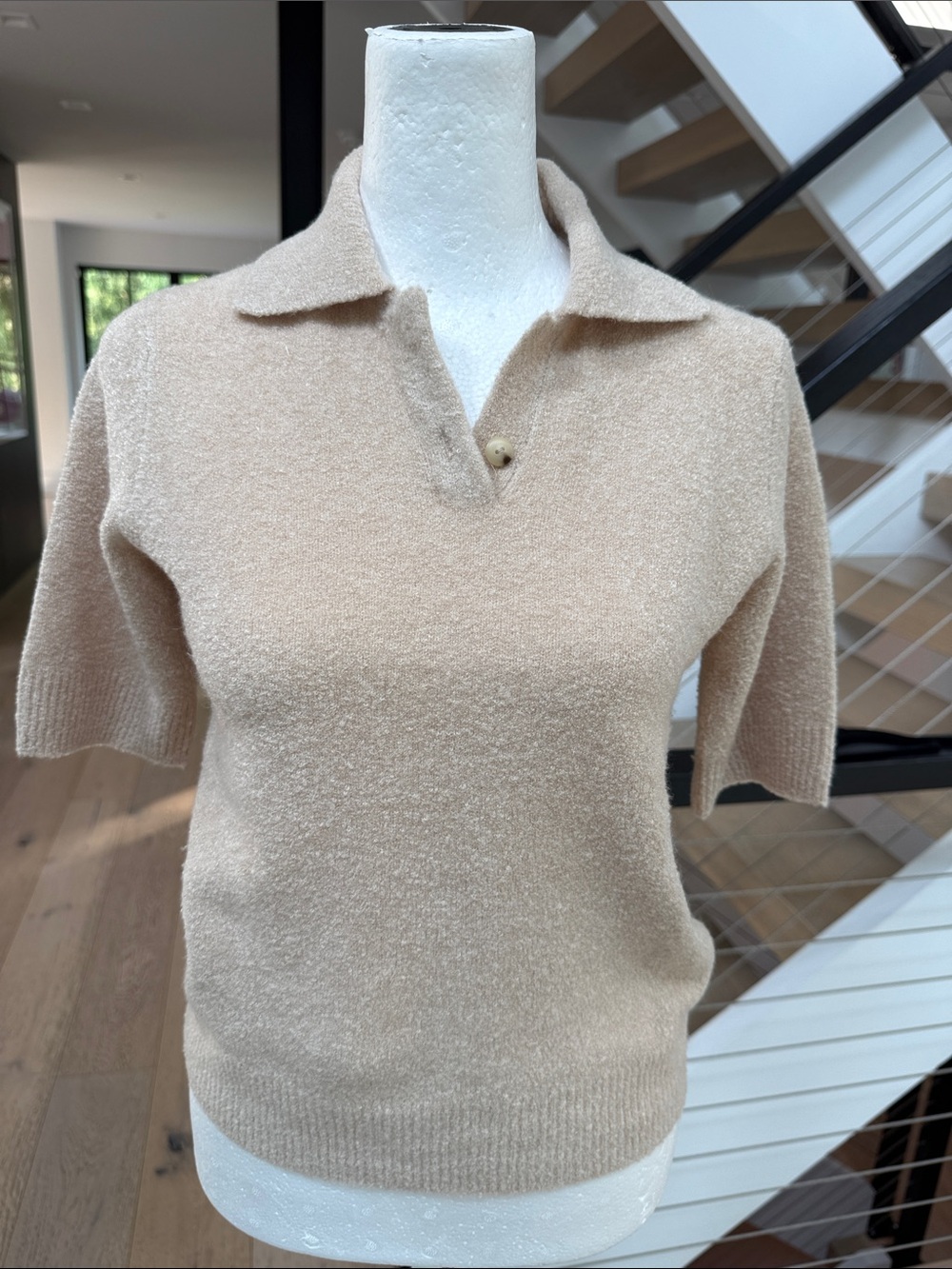 VINCE Vince basic silk blend polo shirt